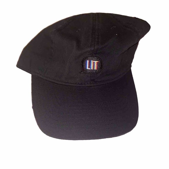 New Kimoji Lit Logo Adjustable Baseball Cap Dad Hat One Size Black - Picture 1 of 7